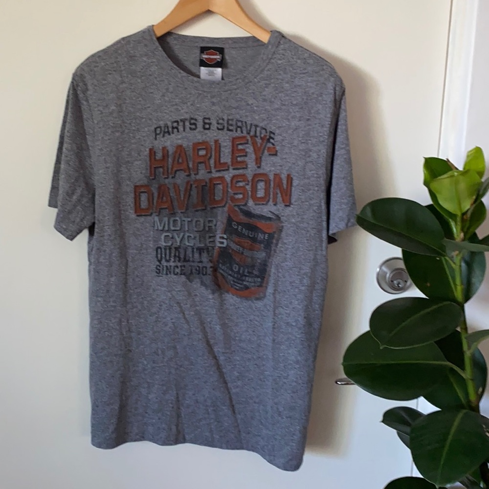 ❤️SOLD❤️ Morgan & Wacker Harley Davidson Mens Shirt Reg Fit Medium Grey - Picture 1 of 7